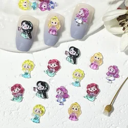 Disney Princess Elsa Nail Charms Jewelry Rhinestone Gems for Snow White Manicure Supplies Decration Acrylic Nails Accessories