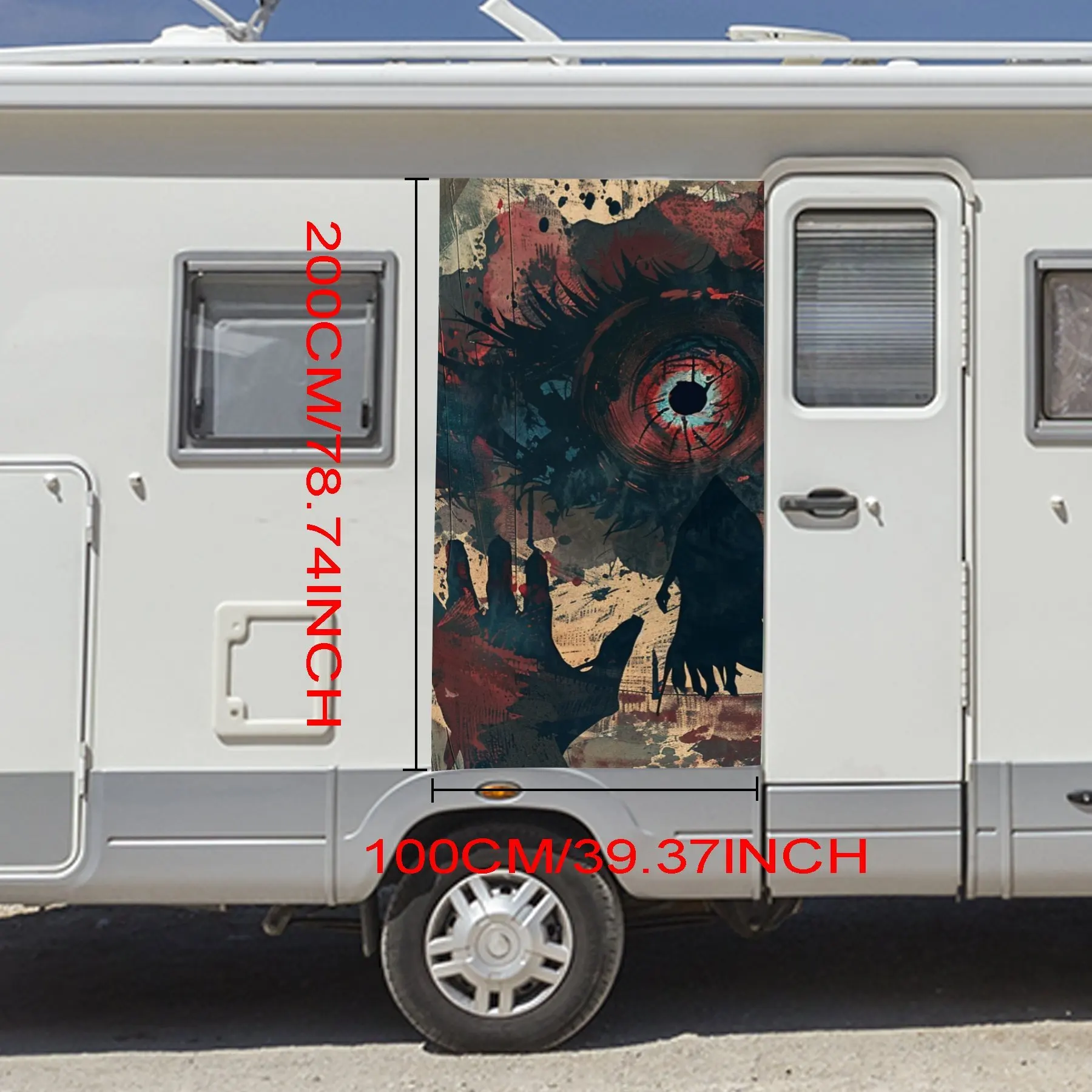 Dark Art Eye Hand Car Sticker,Vinyl decal on the side of the motor home, waterproof self-adhesive vinyl sticker on the side of t