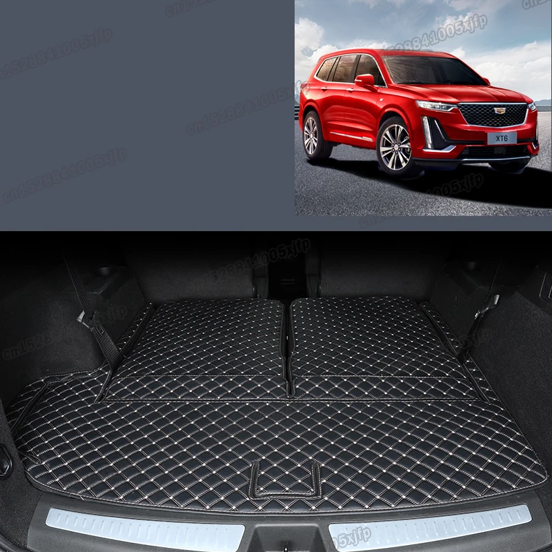 

leather car trunk mat cargo liner rear boot luggage carpet for cadillac xt6 2020 2021 2022 2023 accessories interior sport