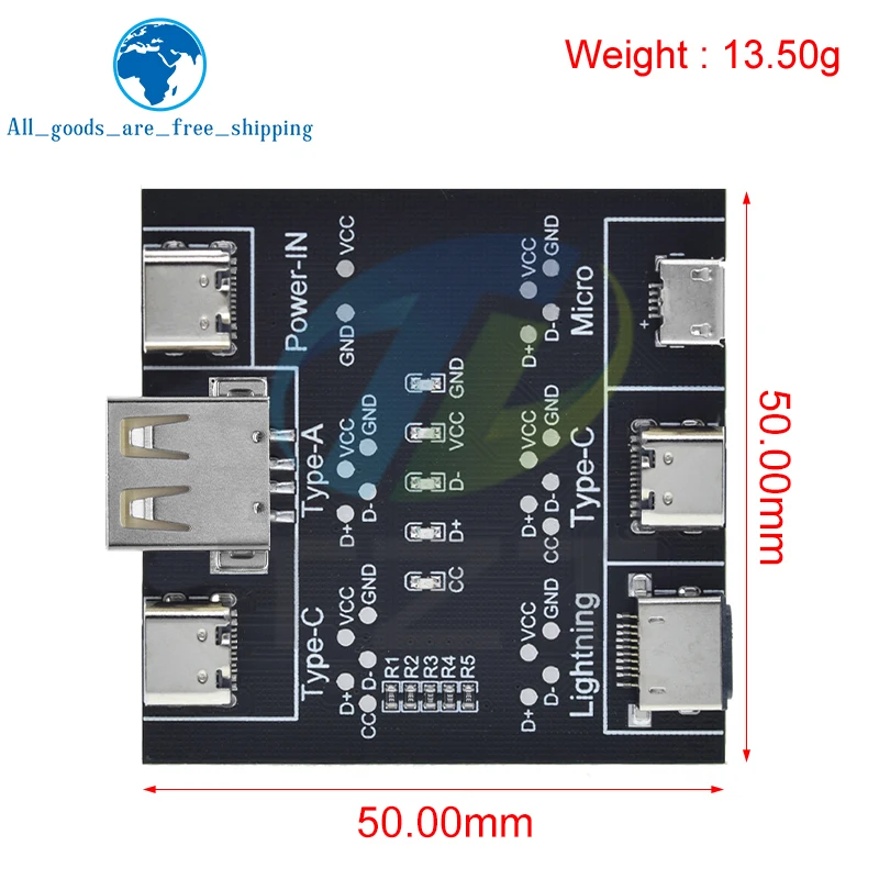 DT3 Data Cable Detection Board Type-C Micro USB C Cable Tester Short Circuit On Off Switching Diagnose Tool for iOS Android