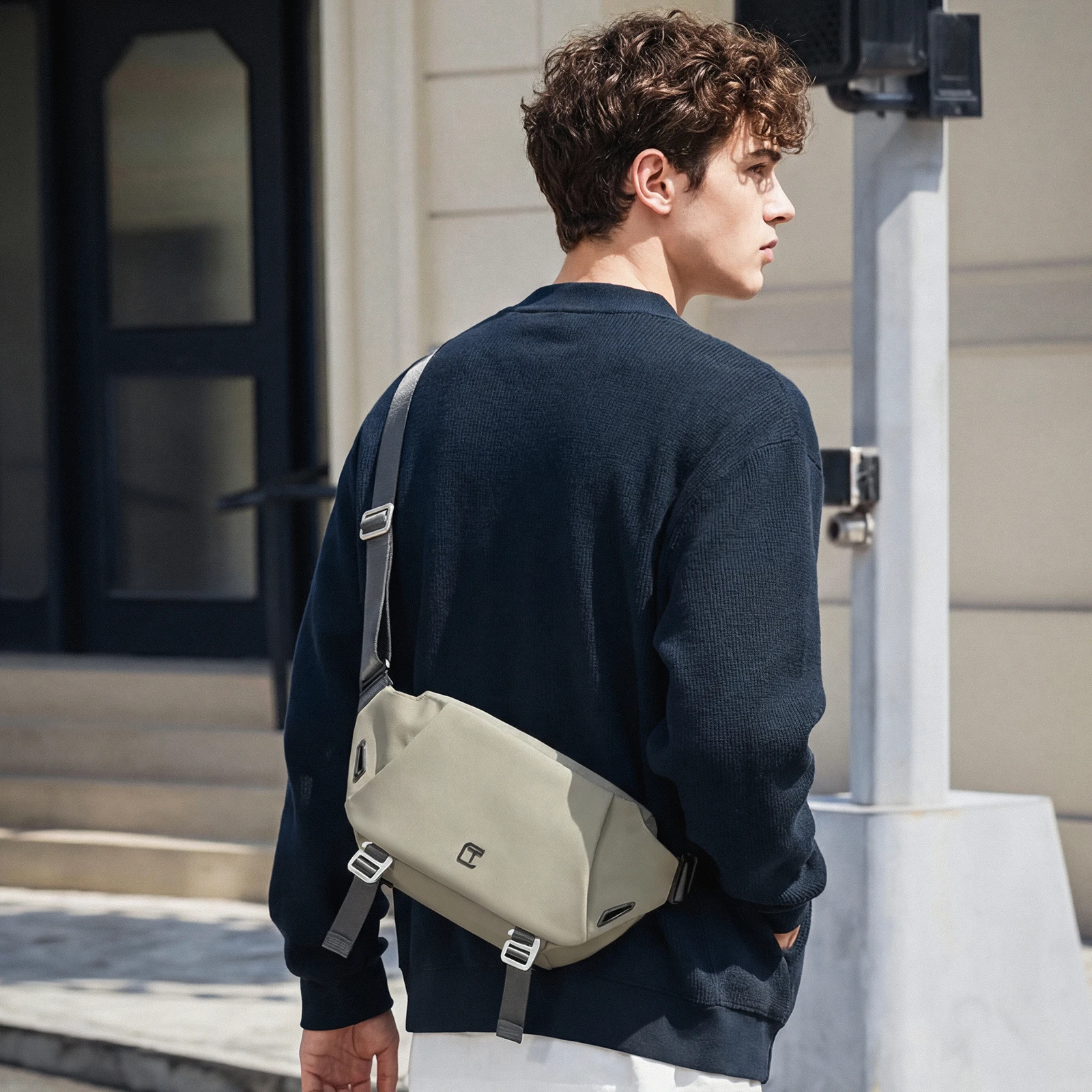 TANGCOOL Men Sling Bag Waterproof Crossbody Chest Bag Multi-pocket Casual Travel Shoulder Bag for Daily Outdoor Sports