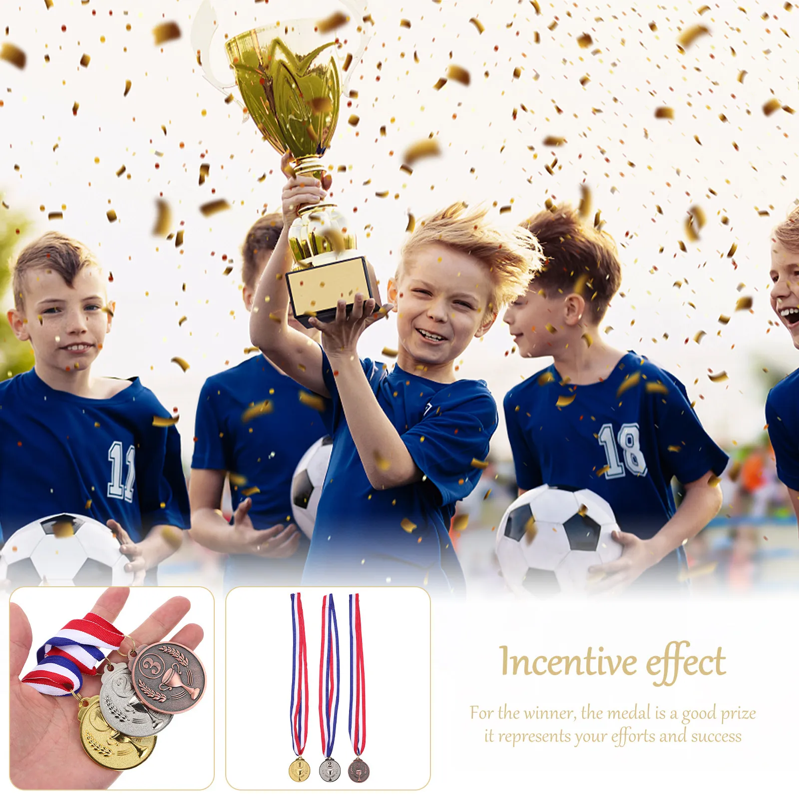 3Pcs Sturdy Zinc Alloy Winner Medals Sports Competition Awards Exquisite Metal Medal Set for Athletes Coaches Schools Events