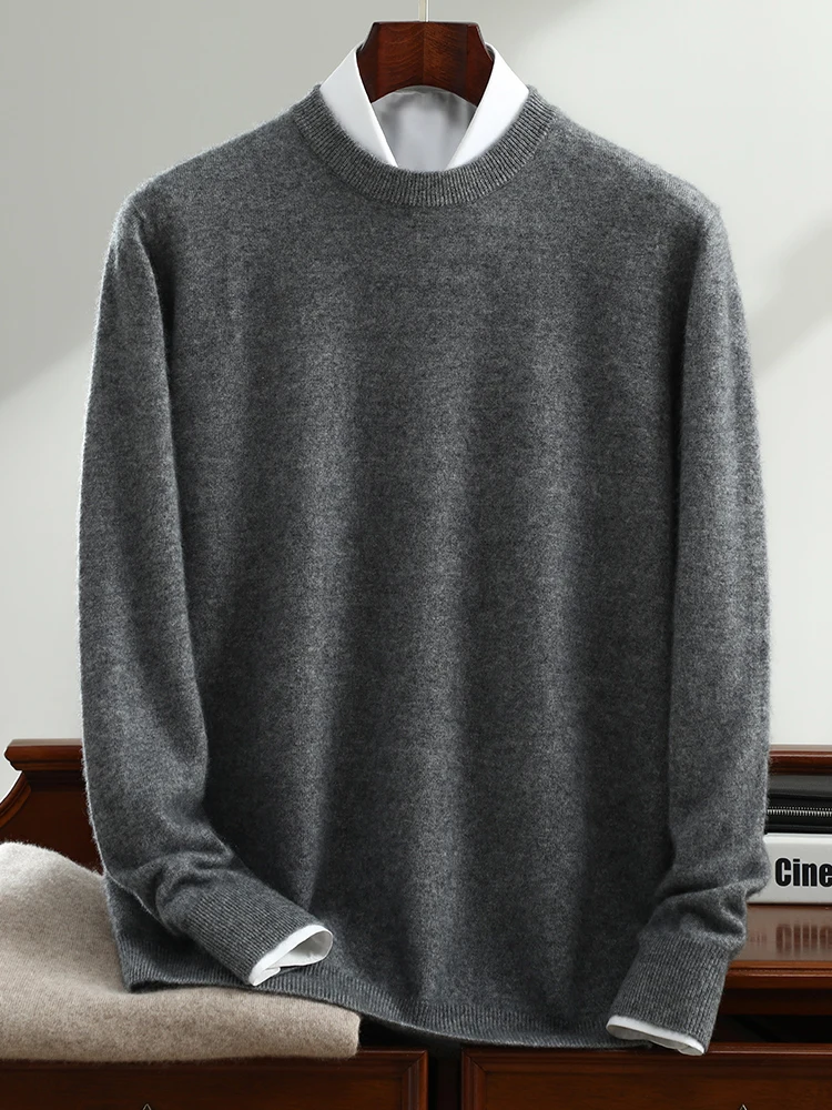 CHICUU 100% Cashmere Sweater Men O-neck Basic Pullover Autumn Winter Soft Warm Comfy Bottom Cashmere Knitwear High Quality Tops