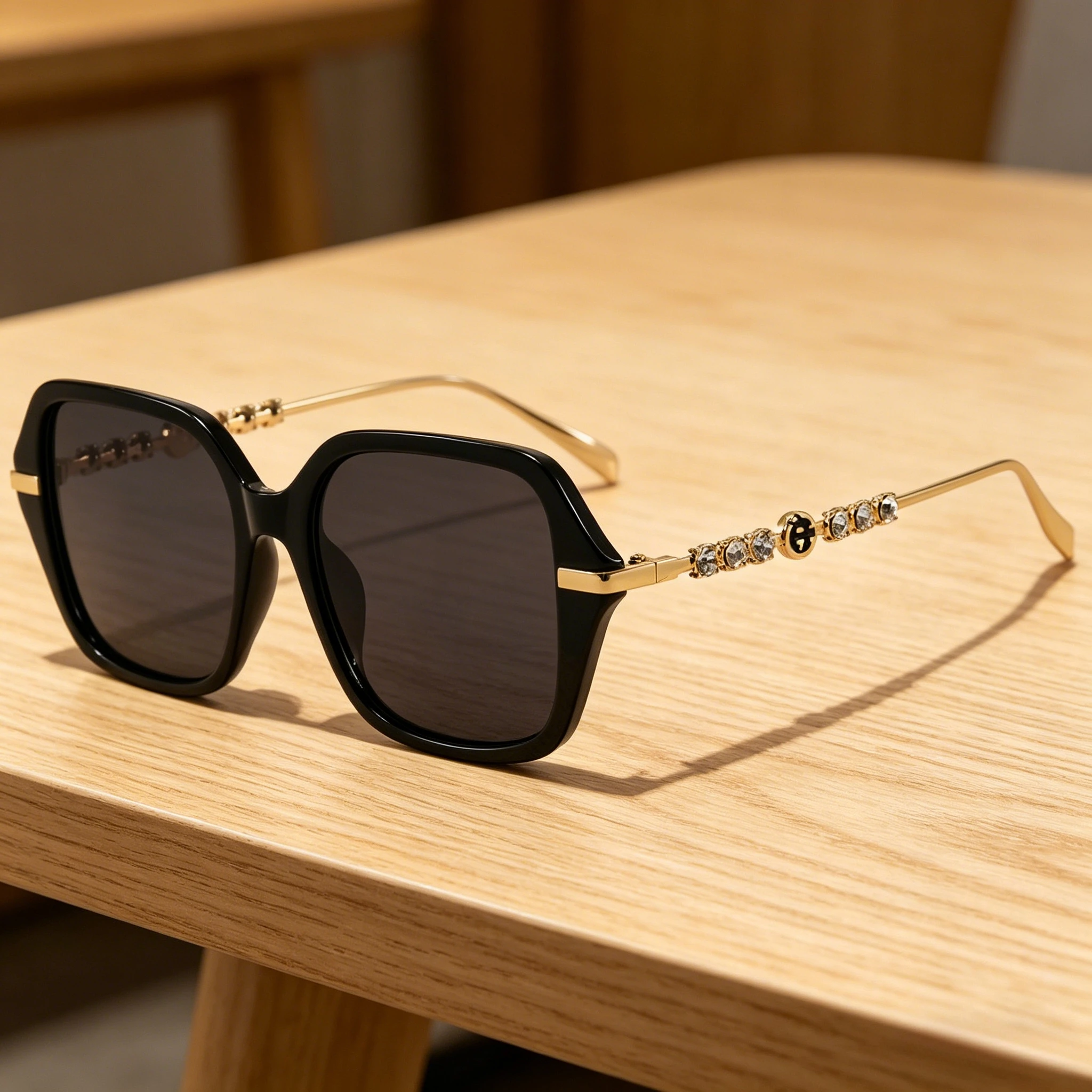 

High Quality Square Sunglasses Fashion Designer Vintage Rhinestone Sun Glasses Metal Frame Eyewear UV400 Gafas De Sol Mujer
