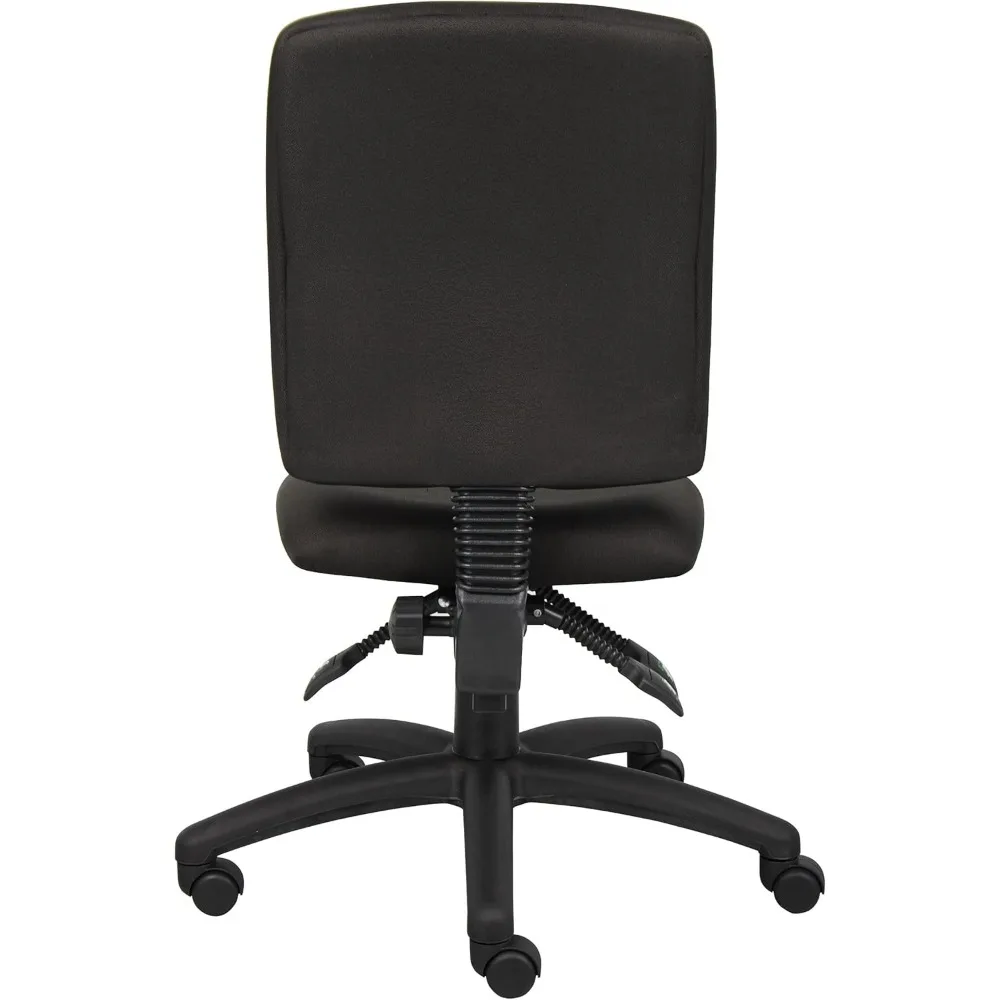 كرسي مهام قماشي متعدد الوظائف من Boss Office Products بدون أذرع باللون الأسود (B3035-BK) #5