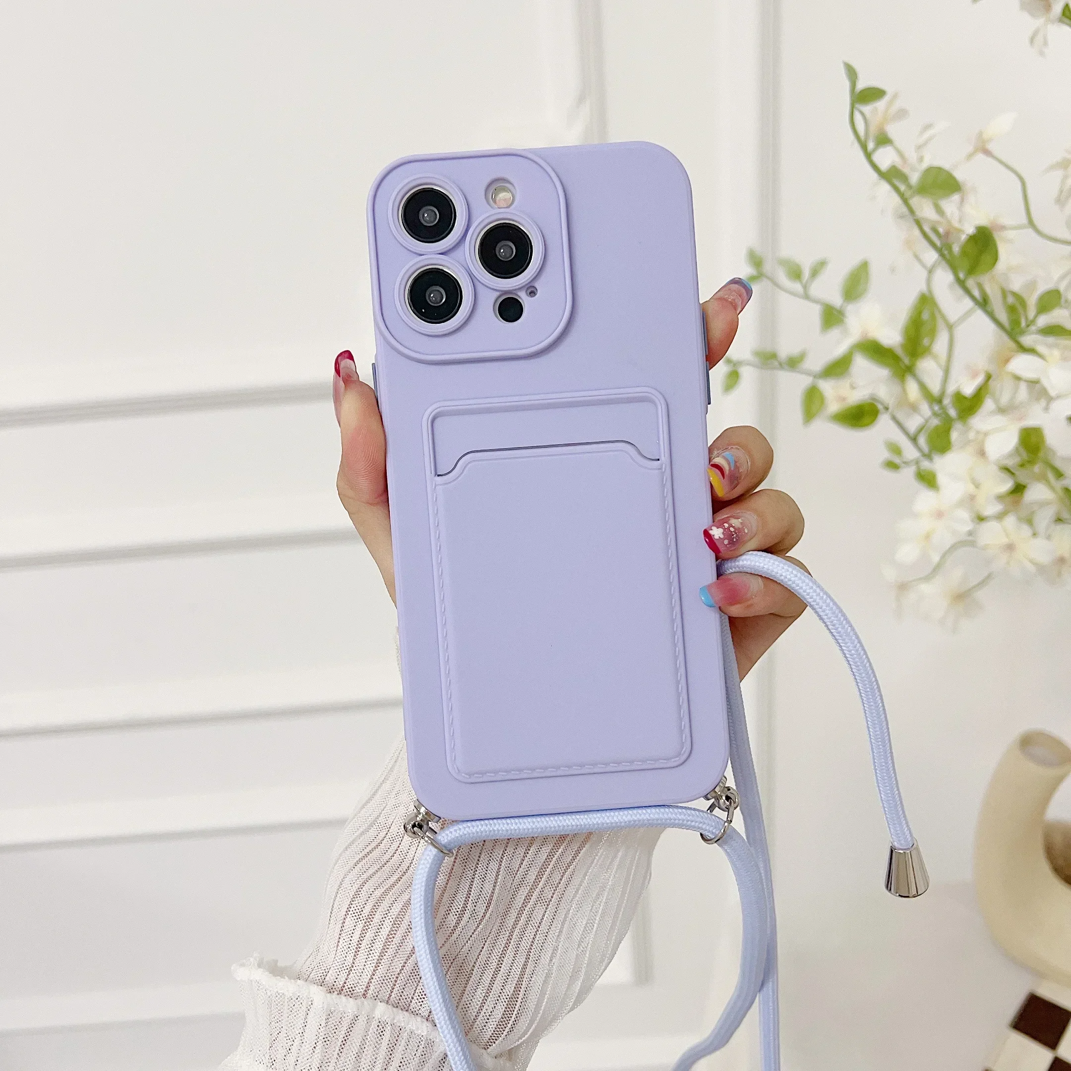 Luxury Candy Lanyard Card Slot Silicone Phone Case For Xiaomi Redmi Note 14 Pro 4g 5g 14 Pro Plus Necklace Strap Cover