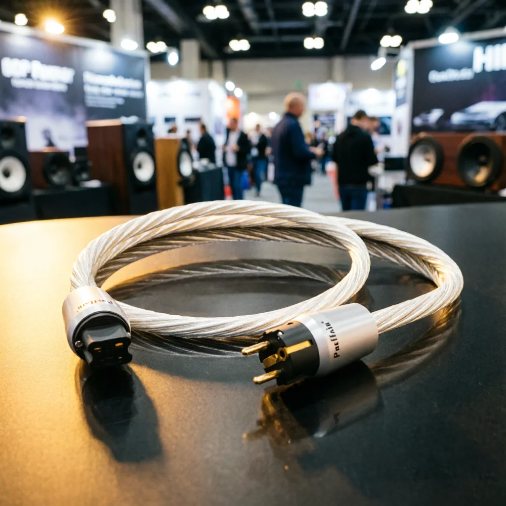 Hi-End OCC Silver-Plated AC Power Line with Pure Copper Braided Shielding, 20A Audiophile Grade IEC320 C19 Cable for High-End Am