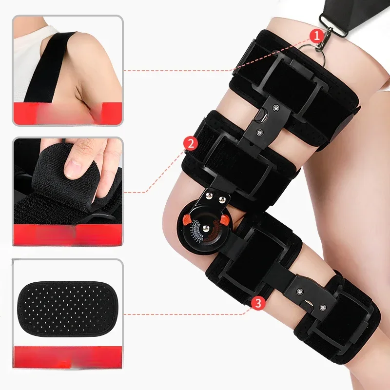 Adjustable Knee Fixation Braces Meniscus Knee Fracture Brackets Ligaments Leg Lower Limb External Protector