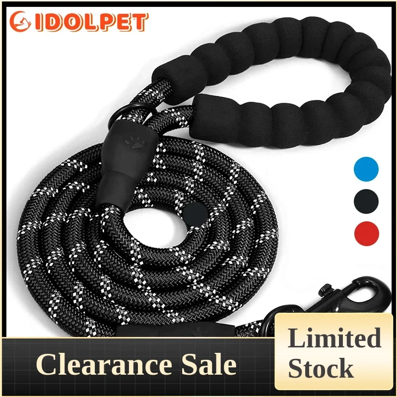 

Reflective Durable Nylon Dog Leash Training Running Rope for Medium Large Dogs Strong Lead Leashes For Labrador Rottweiler