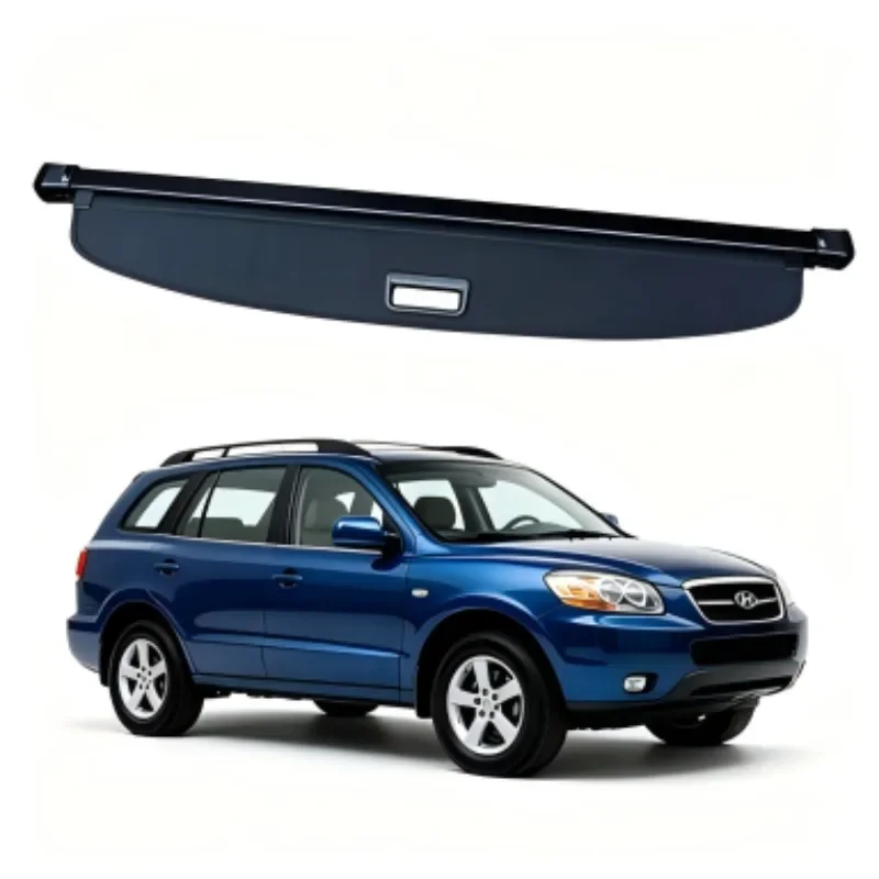 Cargo Cover Trunk Privacy Shade Rear Security Partition Anti-Theft Shield Organizer for Hyundai Santa Fe 2007-2010