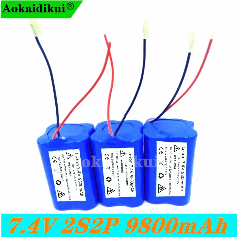 7.4 V 2S2P 9.8 AH 18650 Lithium Ion9800mah Battery with Pcb Wires Electric Vehicle Lithium Battery 7.4 V Lithium Battery