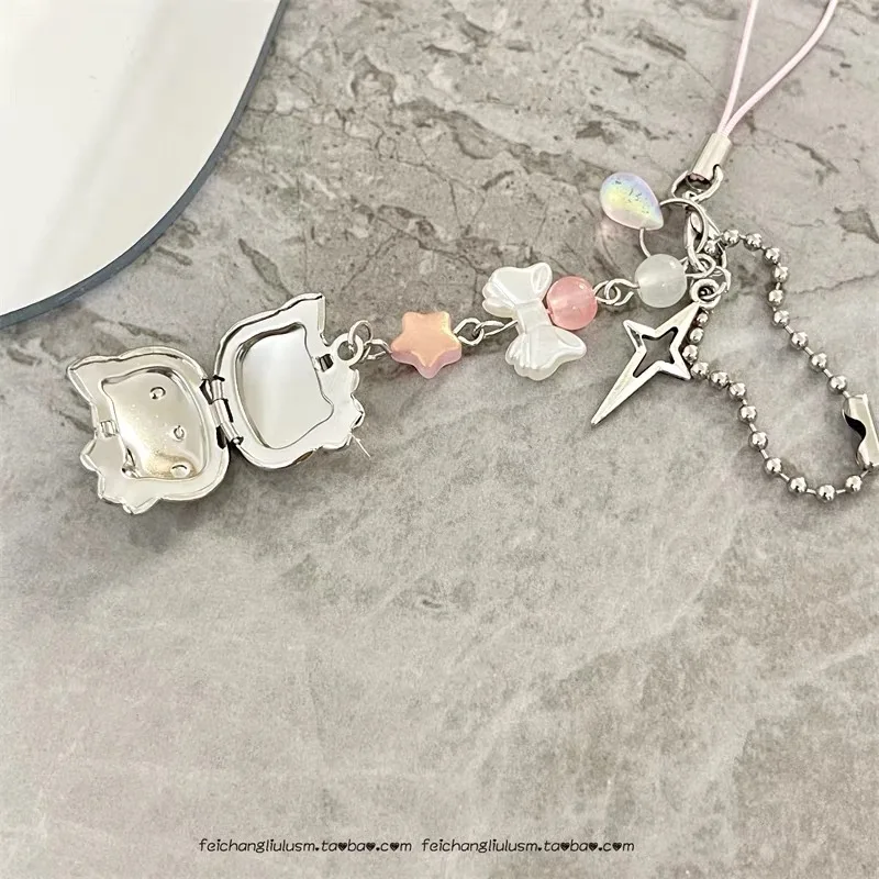 Sanlio Hello Kitty Phone Chain Cute Gift for Mom and Girlfriend Can Open Pendant