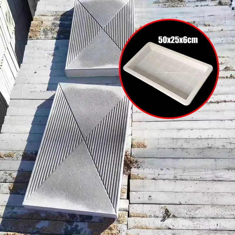 Cement Paving Mold, Anti Slip Angle, Striped Brick, Square Plastic, Courtyard Paving, Concrete Mold 50X25X6Cm