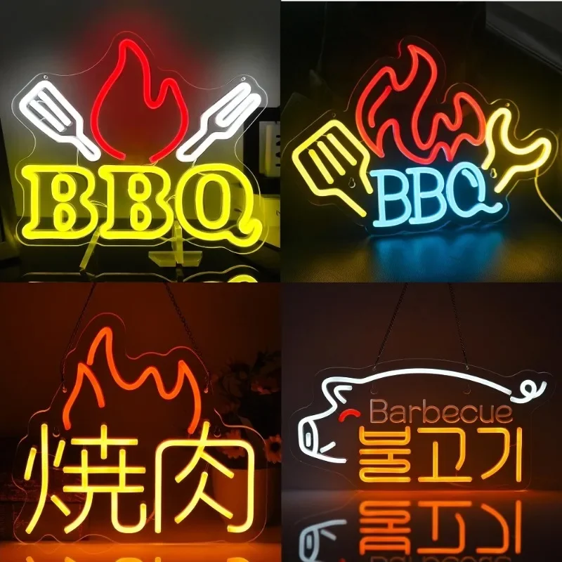 

BBQ Neon Signs Kebab Neon Lights Sign Led Signs for Wall Decor Suitable for Barbecue Restaurant Bar Art Wall Decor Led Lights