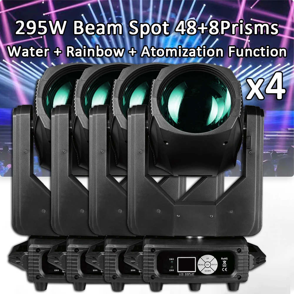 4Pcs/lot 295W Beam Moving Head for DJ Disco Party Nightclub Bar Show Hotel Dancing Hall Gathering Activity Decor Pro Stage Light