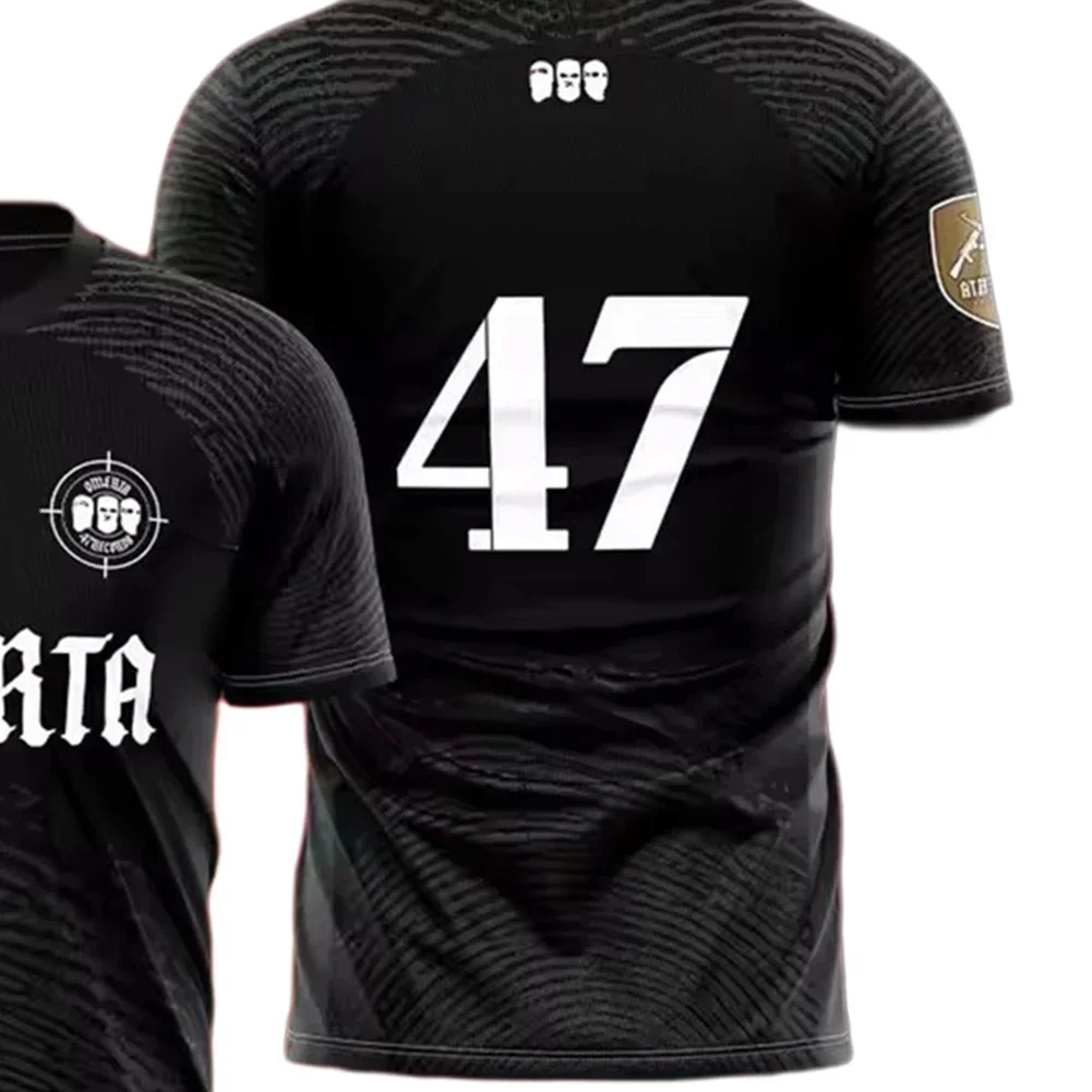 Maillot Omerta 47 Box-Fans Sommer 3D-Druck Outdoor-Sportbekleidung Herren Atmungsaktives Jersey Rundhals Kurzarm T-Shirt Kleidung