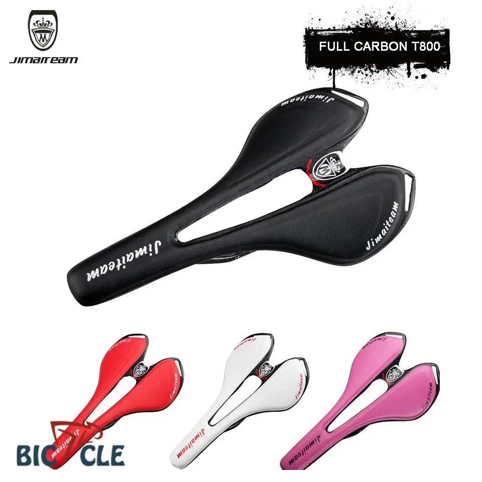 

Bicycle Cushion JIMAITEAM Full Carbon Fibre Saddle Saddle Seat MTB Road Bike Wrapped Leather Seat Cushion