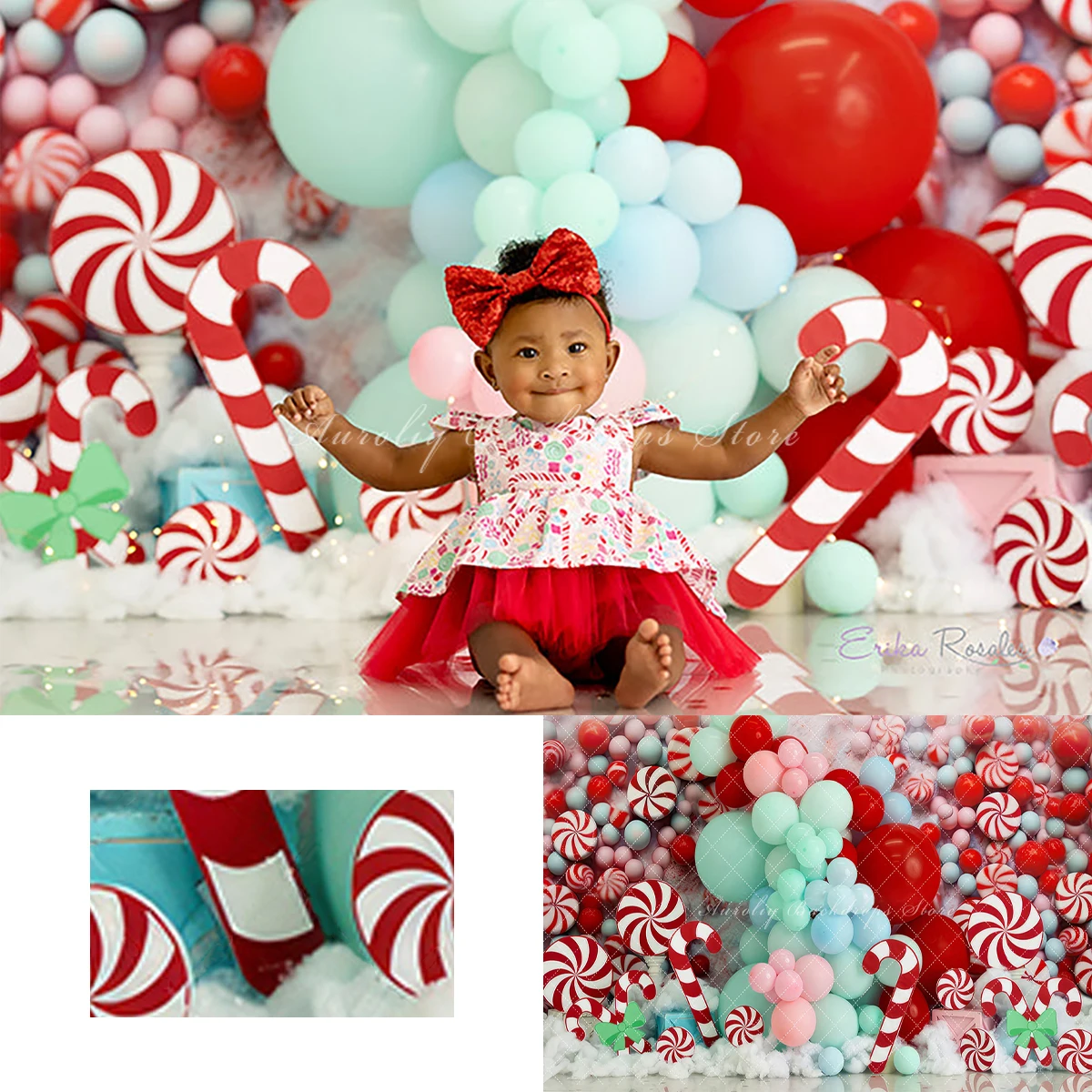 

Christmas Party Backgrounds Kids Adult Photography Props Child Baby Decors Xmas Balloon candyh Photo Studio Backdrops