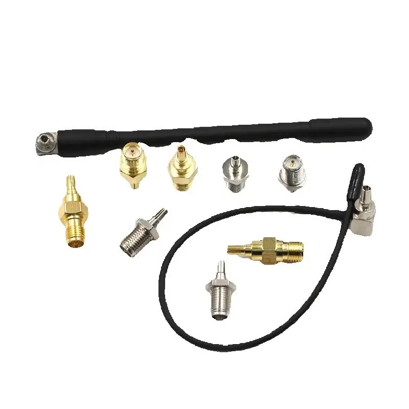 1PCS SMA to CRC9 Adapter SMA-CRC9 Elbow Antenna Gold-Plated RF Coaxial Connector Female and Male Gule Rod Adapter