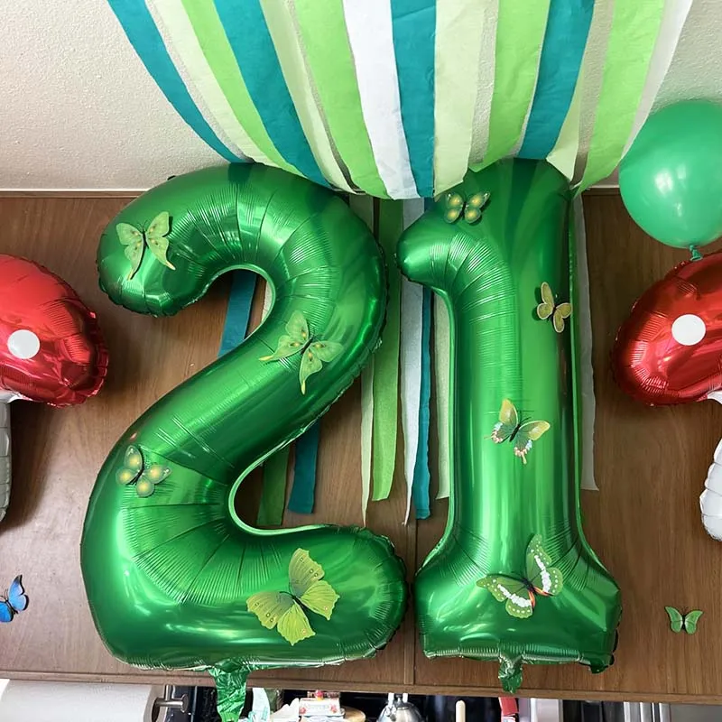 32 Zoll cremefarbene Karamell-Olivgrüne olivgrüne Folienballons 0 1 2 3 4 5 6 7 8 9 Kugeln Hochzeit Geburtstag Party Dekor Babyparty – Detail 24