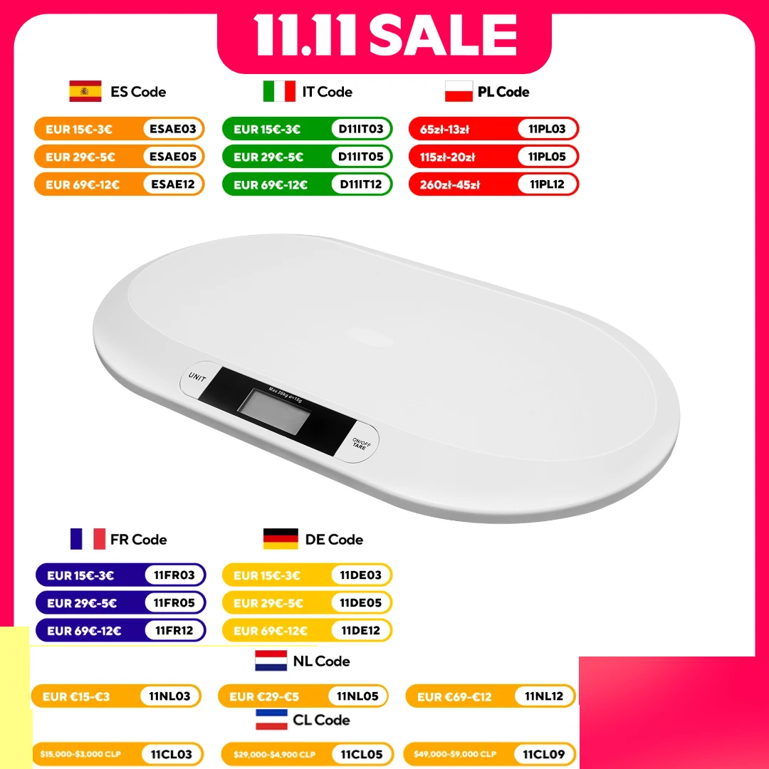 

Цифровые детские весы — емкость 44 фунта, высокоточный тензодатчик, автоматическое отключение, индикатор перегрузки, многофункциональный дисплей (кг/фунт/ст)