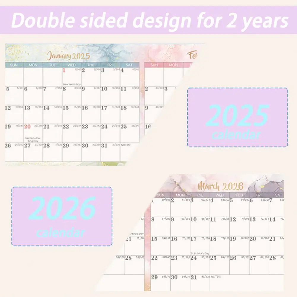 Record-keeping 2025 Calendar 2025 Erasable Wall Calendar Annual Yearly Planner Reversible Schedule Organizer Wet Dry Erase 12