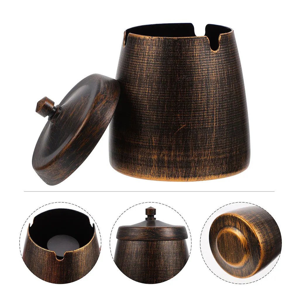 

Ashtray Decorative Indoor Use Household Cigarette Home Restaurant Container Convenient Lidded Coffee