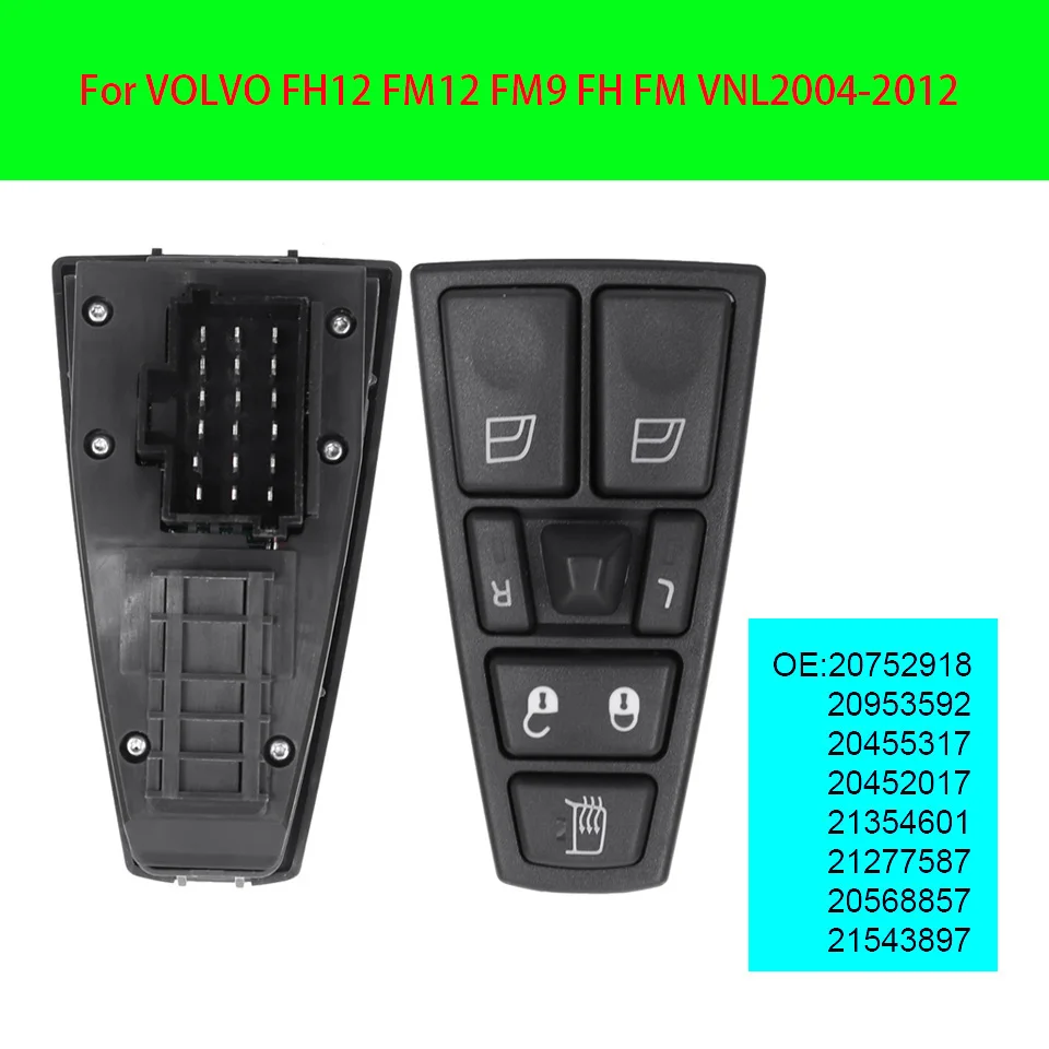 20752918 20953592 20455317 20452017 21354601 21277587 20568857 21543897 Electric Window Switch For VOLVO FH12 FM12 FM9 FH FM VNL