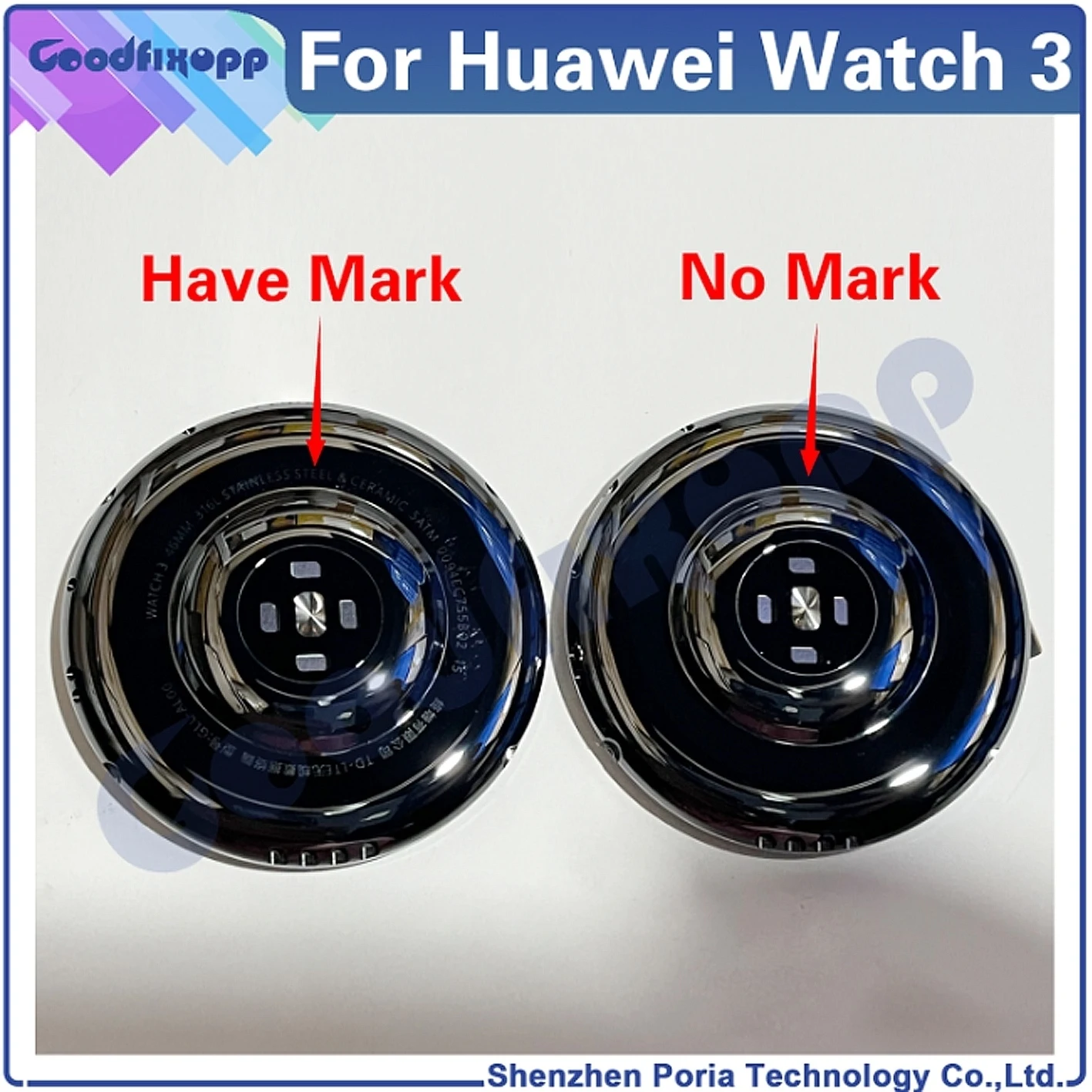 

For Huawei Watch 3 46MM GLL-AL00 Watch3 Housing Shell Battery Cover Back Case Rear Cover With NFC Heart Rate Trumpet Motor