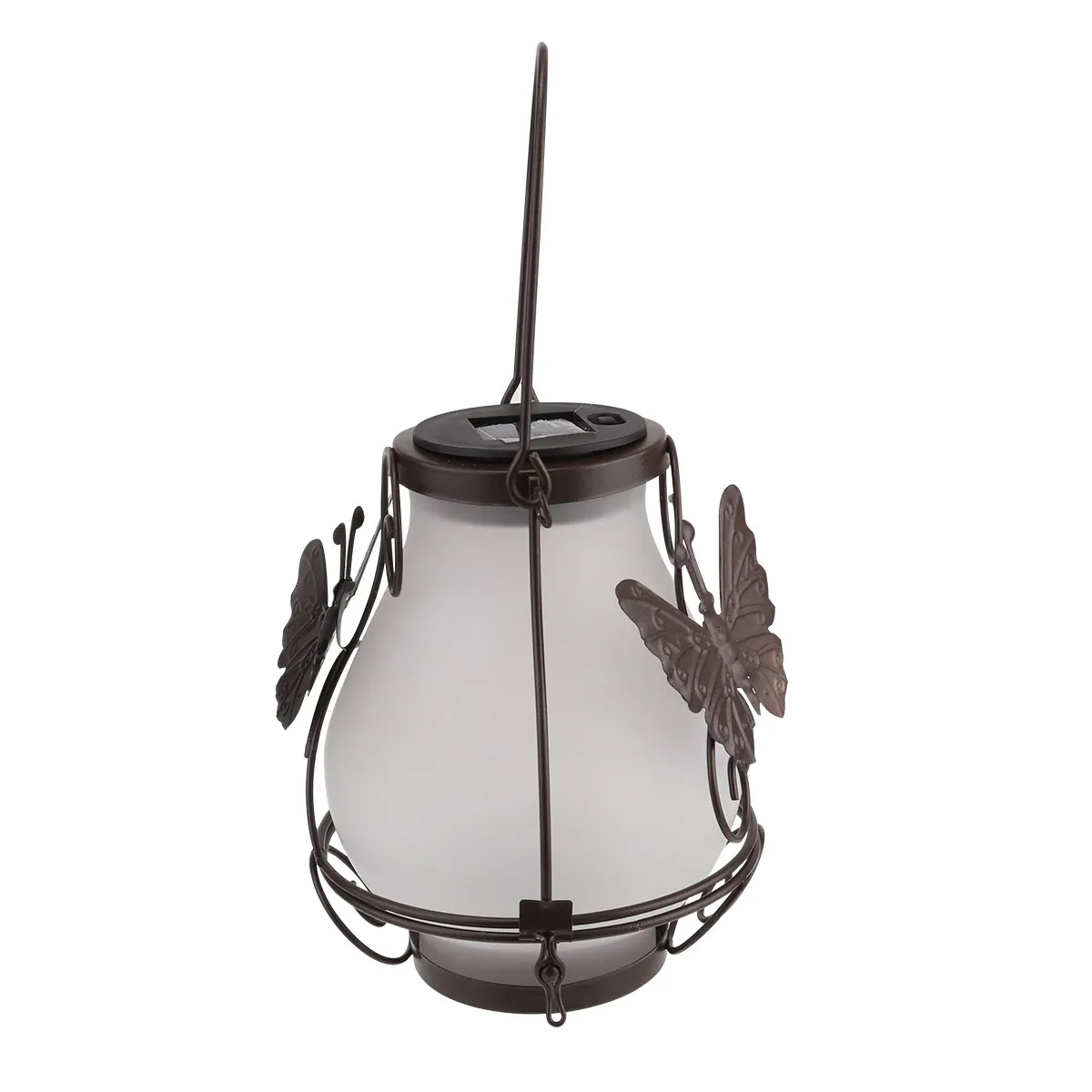 Solar Hanging Lantern for Outdoor Garden, Patio, Yard – Waterproof Metal & Glass Decor