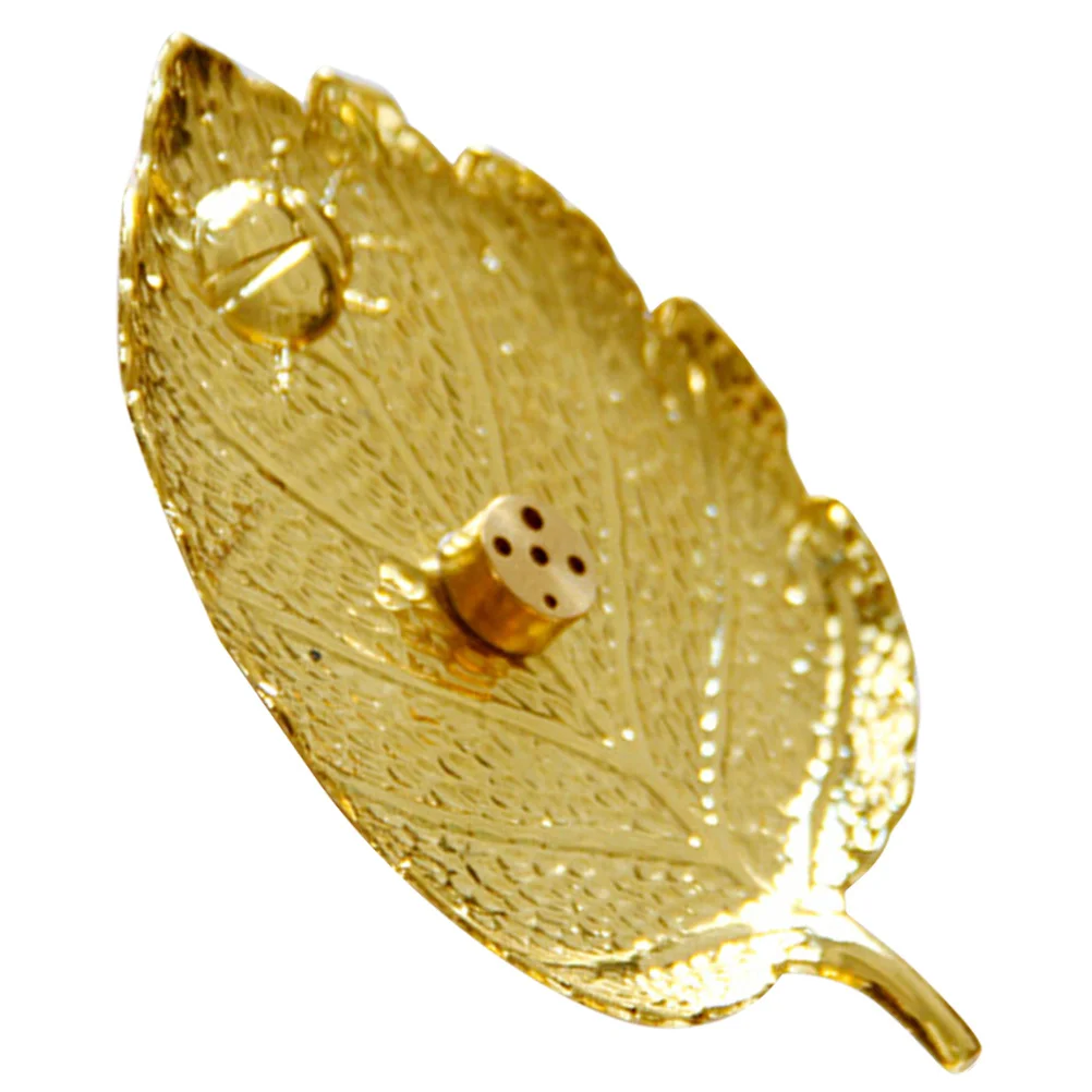 

Leaf Shape Iron Incense Burner Exquisite Desktop Incense Stick Tray for Bedroom Living Room Office Meditation Relaxation
