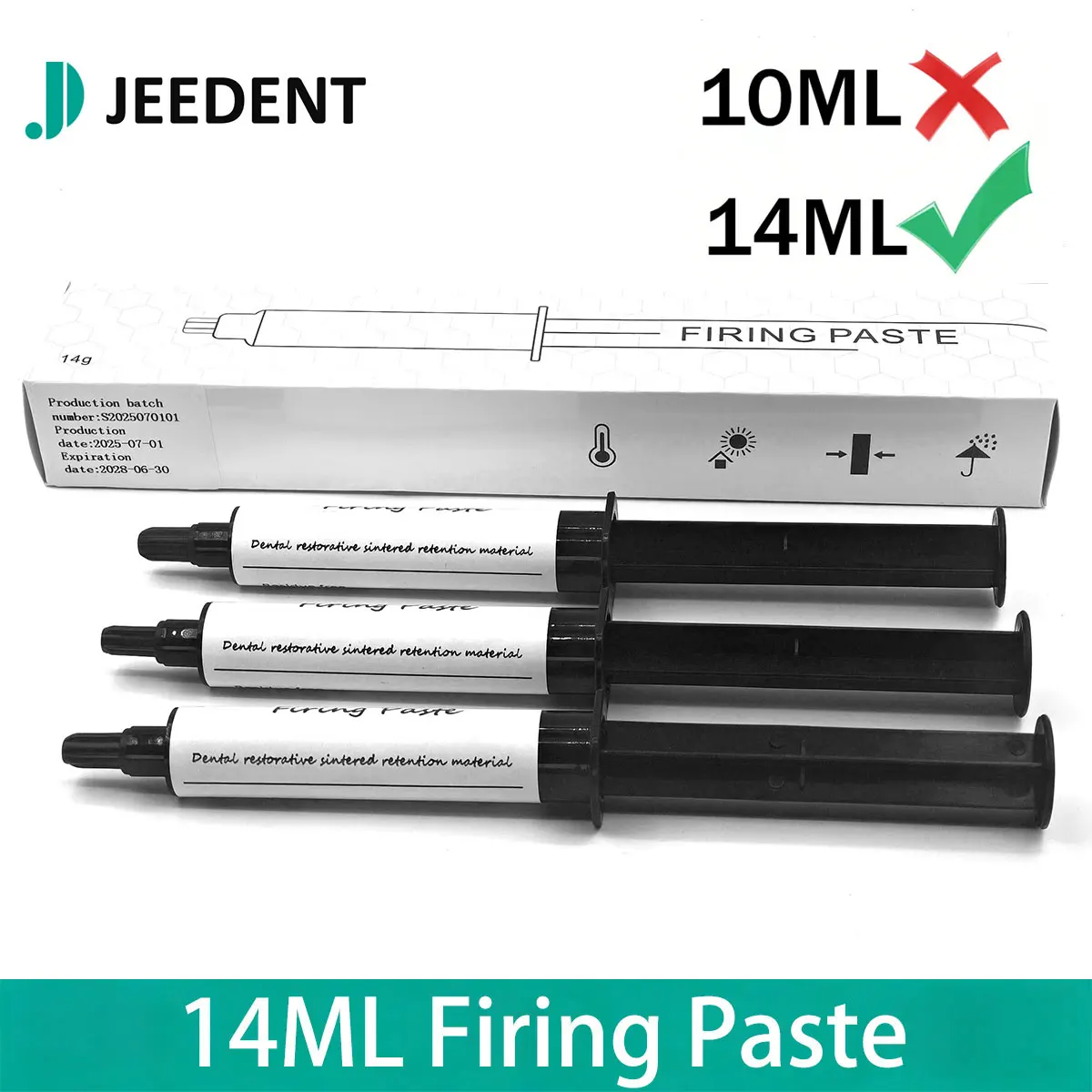 

JEEDENT 14ml Dental Firing Paste 1/3/5/10pcs Sintering Paste for Ceramic Crown Bridge Veneer Dental Lab Furnace Dental Materials