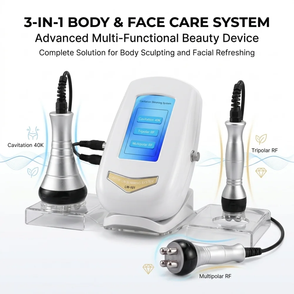 Machine de massage par radiofréquence pour le corps et le visage, cavitation ultrasonique 40K, amincissement, remodelage corporel, brûleur de graisse, vente chaude 2026