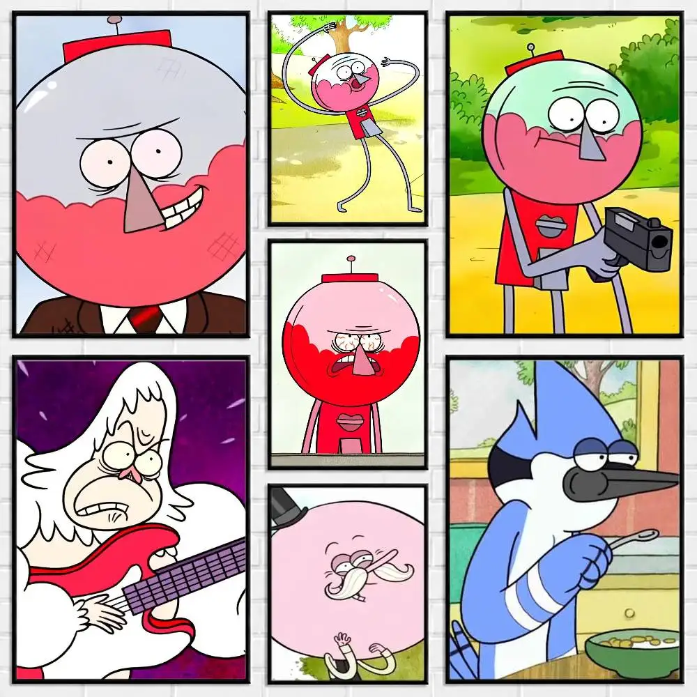 Cartoon R-Regular Show Poster Versatile HD Waterproof Wall Art Self-Adhesive Decor for Any Space Ideal Gift