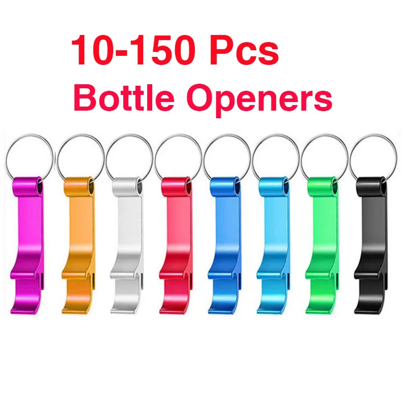 

10-150 Pcs Bottle Opener Key Ring Chain Portable Metal Mini Beer Can Opener Keychain Metal Beer Kitchen Bar Tools Accessories