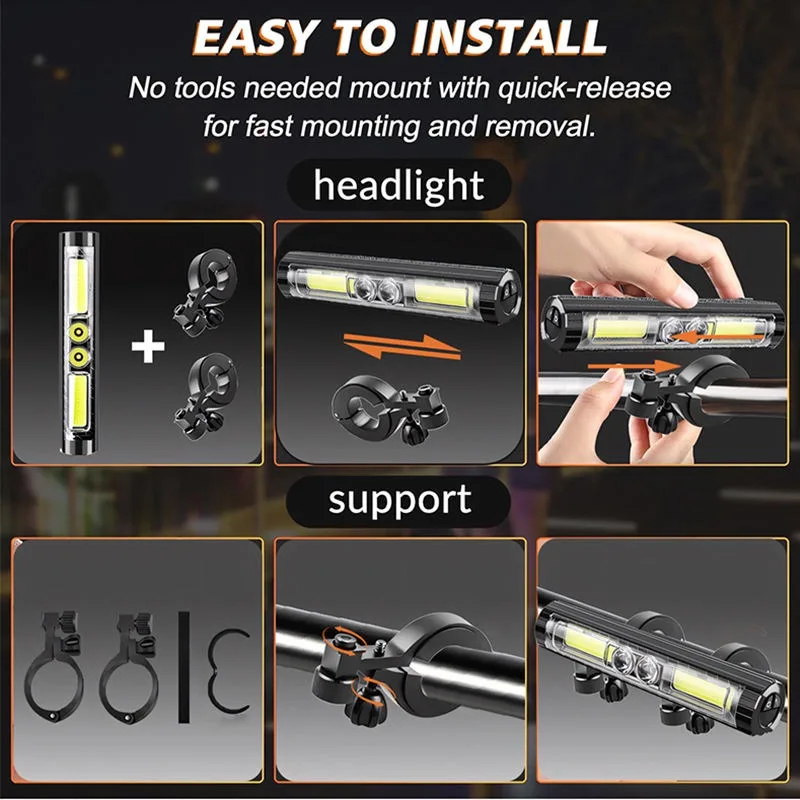 الدراجة الخفيفة الطريق الجبلية السوبر مشرق الدراجات دراجة مصباح المغناطيس هوك نوع C قابلة للشحن عرض الطاقة ضوء أمامي مقاوم للماء