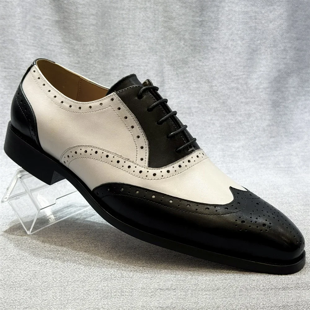 

Men's Luxury Genuine Leather Double Buckle Monk Strap Wingtip Toe Loafers Formal Dress Shoes for Wedding Office Business