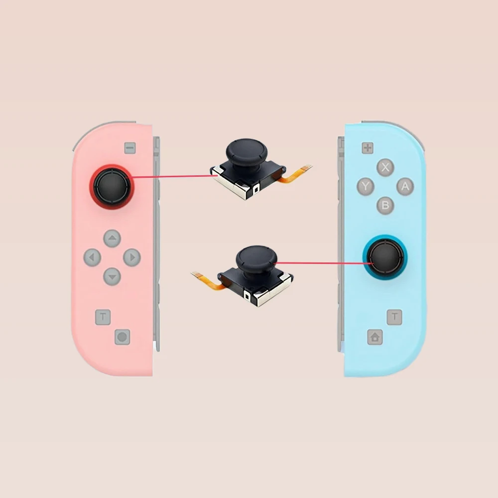 2/4/10pcs K-SILVER JS19 TMR 스위치/NS OLED JoyCon NS Lite 교체 용 전자기 조이스틱 3D 아날로그 흰색 ThumbStick