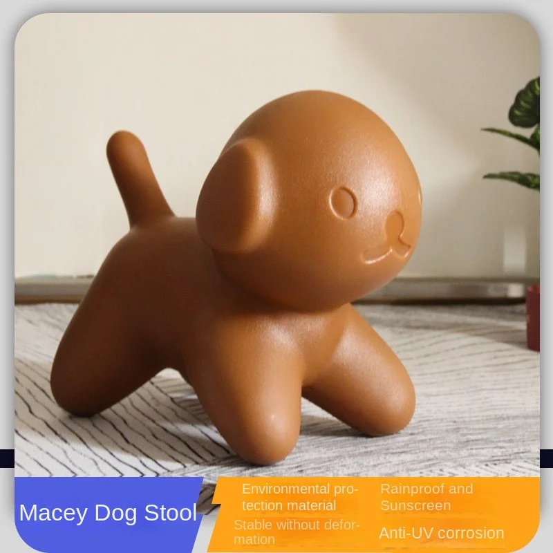 

Creative Children's Cartoon Dog Shaped Stool Cute Home Shoe Changing Stool Nordic Minimalist Interior Decoration Frameless