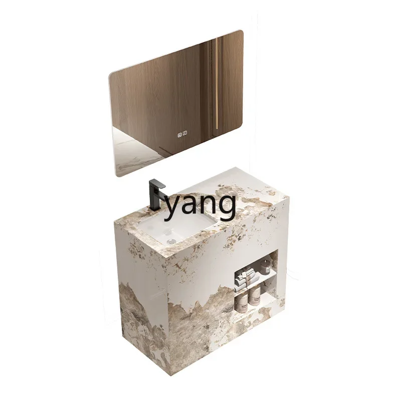 LTT rock slab column basin integrated floor-to-ceiling washbasin balcony outdoor courtyard washbasin