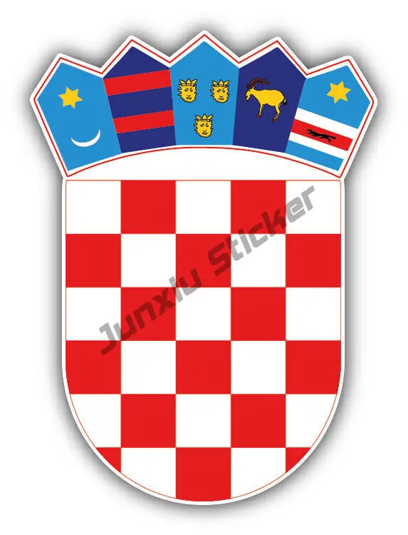 HR Croatia Croatian Country Code Hrvatska Oval Shapes Sticker Flag Car Body Laptop Decorative Decal Waterproof Decor