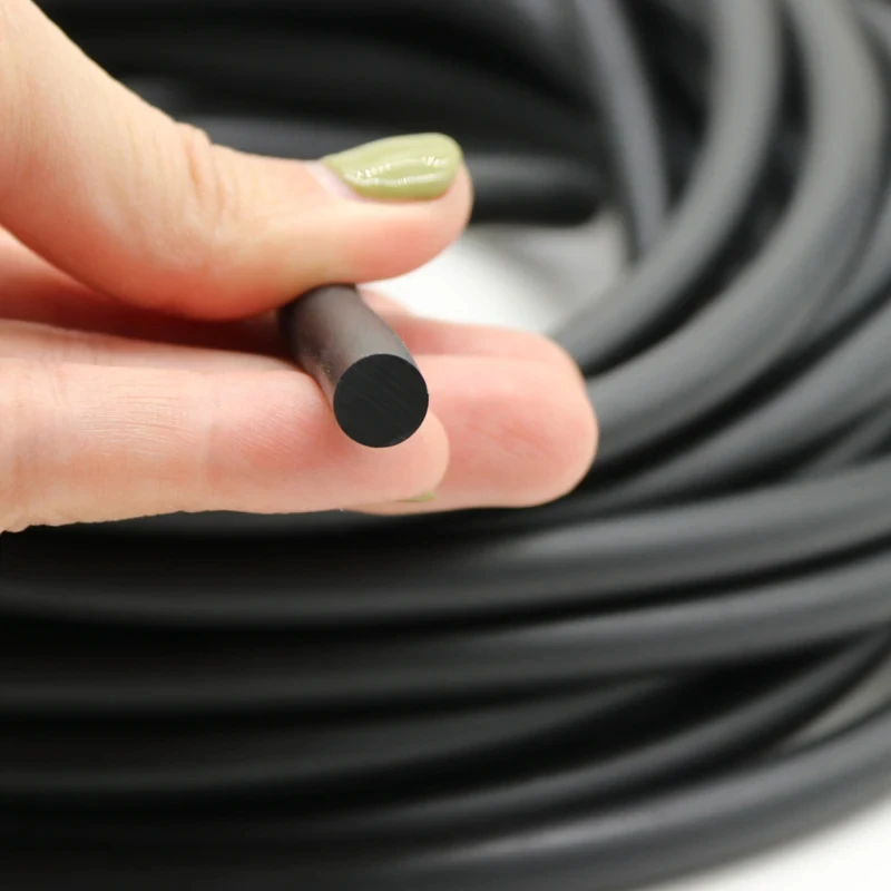 1Meter Diameter 3-20mm Black NBR Solid Sealing Strip Nitrile Rubber Round O Bar Oil Resistance Waterproof