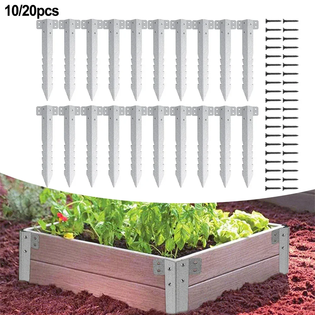 

Railway Sleeper Brackets 10 Packs For Garden Raised Beds & Pathway Fence Pillar Repair Bracket Heavy-duty Sleeper Stakes