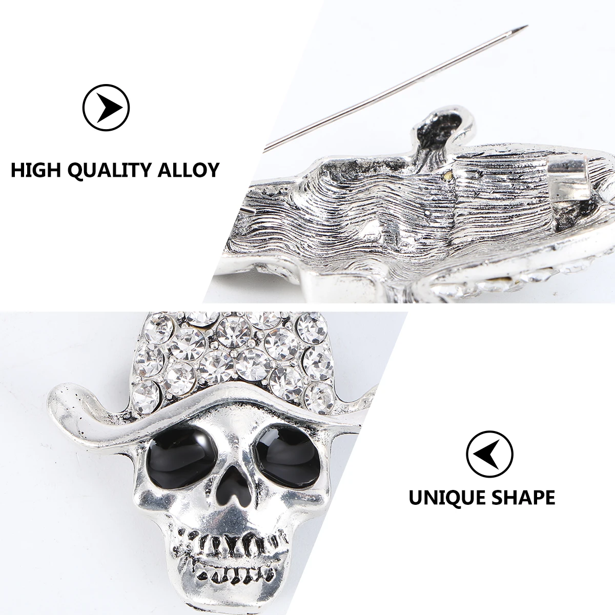   Pirata retro crânio broche miss halloween decoração mulher broches góticos para moda feminina