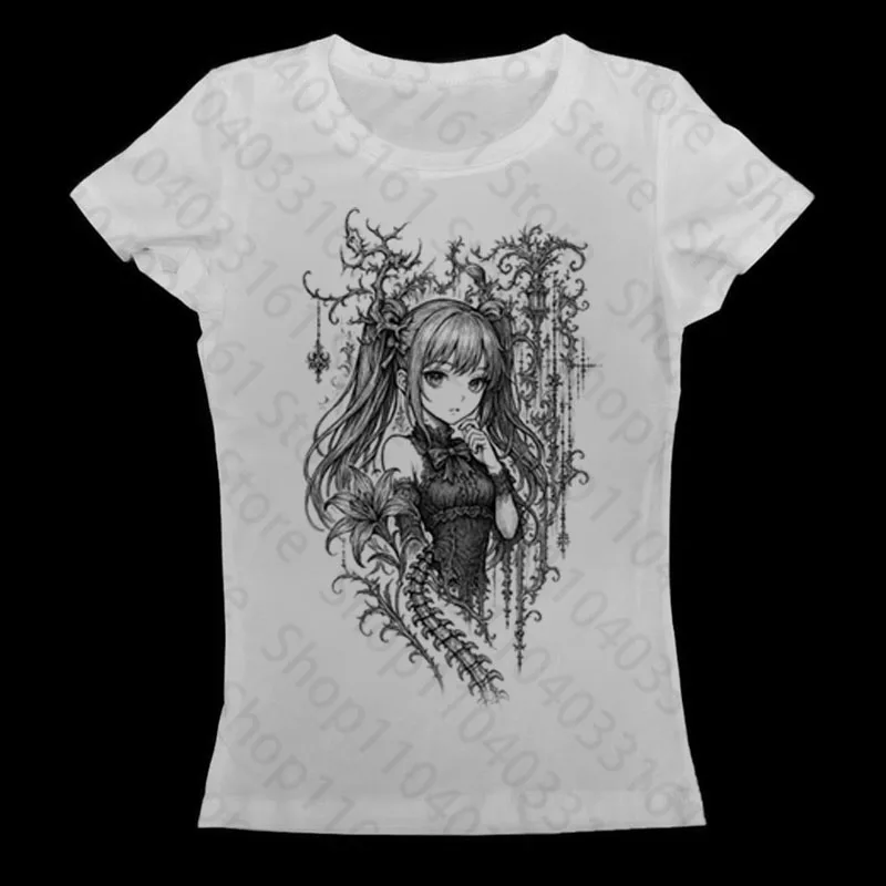 Fashion Letter Print Fairy Grunge Summer E-girl White Crop Top Slim 2000s Streetwear Harajuku Goth Short Sleeve T-shirts Y2k Top