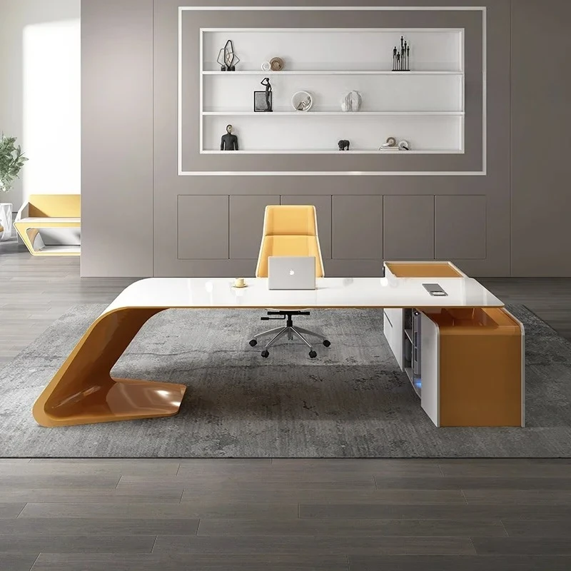 

a Boss desk simple modern fashion manager desk large desk white paint boss table