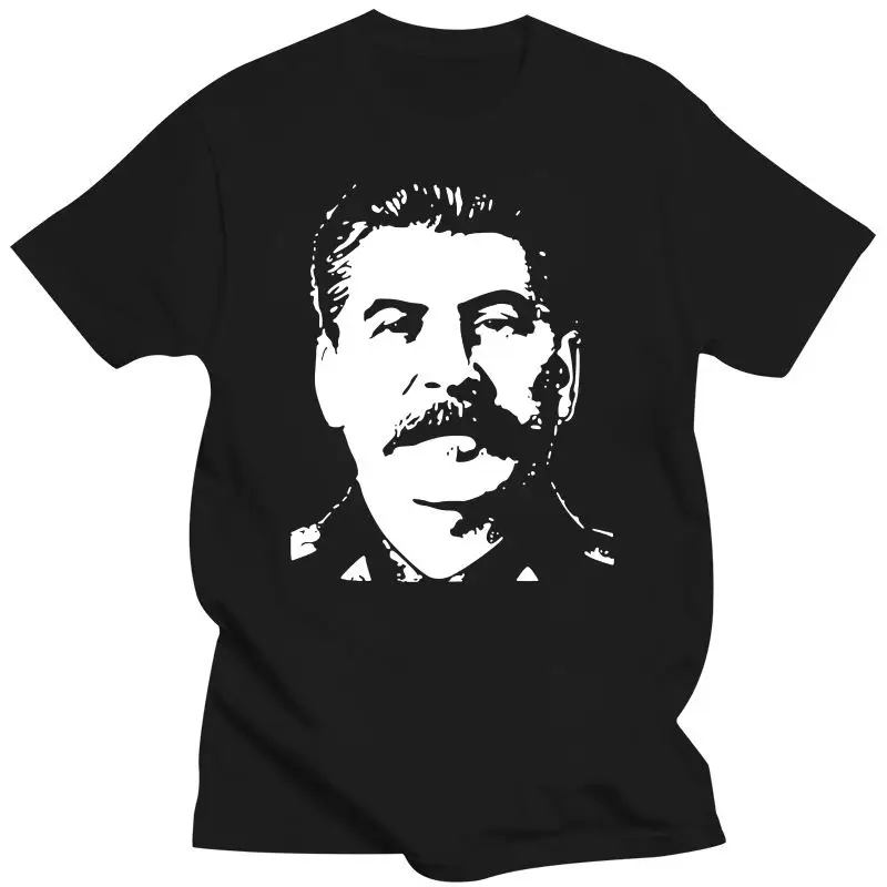 Mens Clothing  Printed Stalin Black And White Men'S T-Shirt  O-Neck Short-Sleeve Women T-Shirt