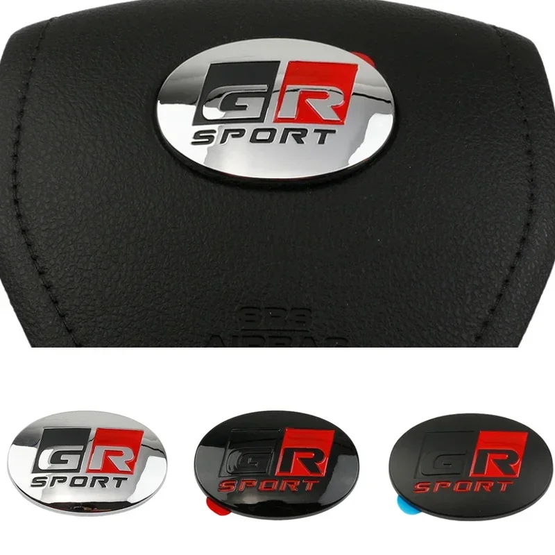 ABS GR Sport Logo Car Steering Wheel Center Sticker for Toyota Land Cruiser Yaris Camry Vios Corolla 4runner Tundra RAV4 Tacoma