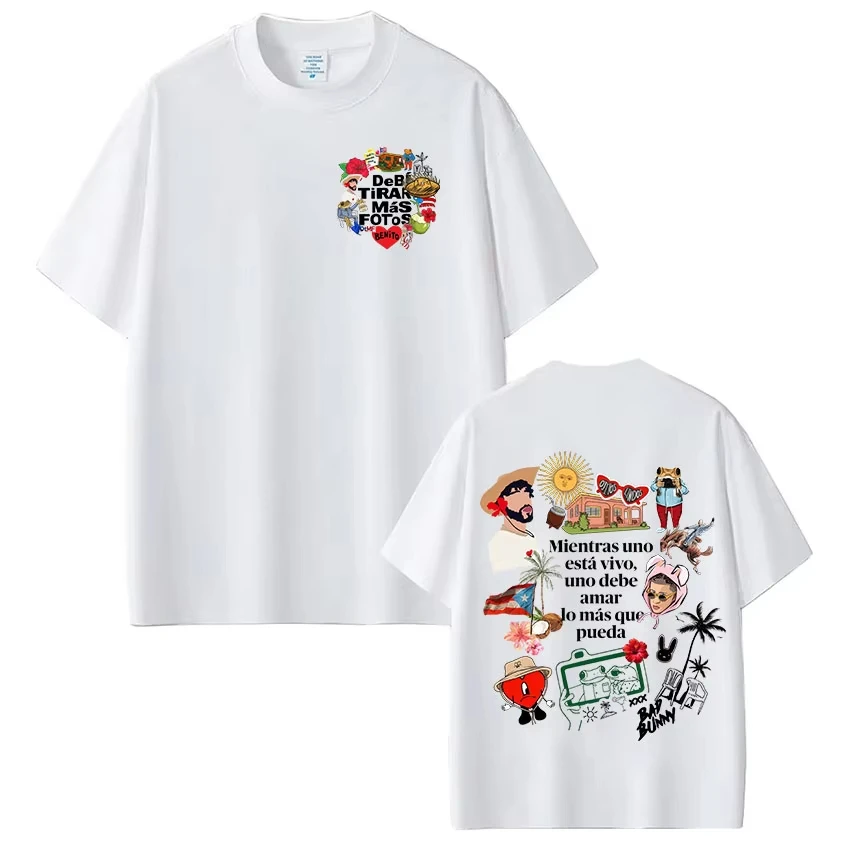2026 Bad Bunny DTMF Album Tour Graphic Cotton Unisex New Summer Mens Breathable Crew Neck Vintage Women And Men T-shirt