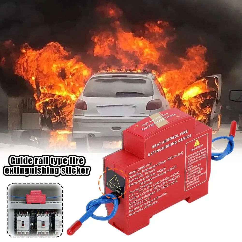 Automatic Fire Suppression Device For Vehicle Engine Compartment, 170C Heat Sensing Extinguisher With Dual Spray System